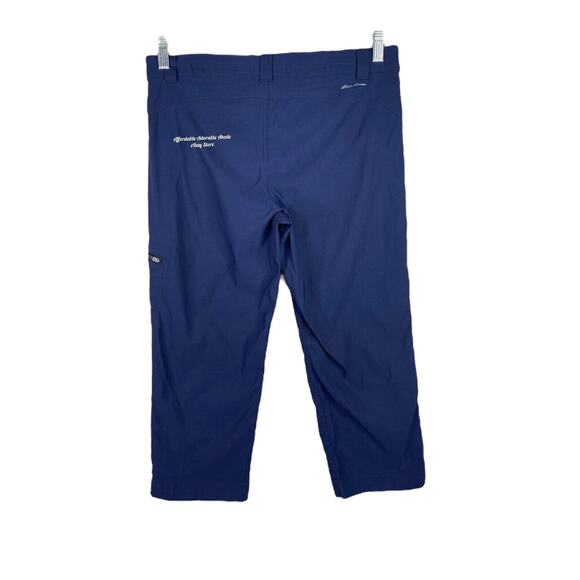 Eddie Bauer Pants Women's 8 Blue Capri Cargo Pocket Stretch Nylon Hiking Active - Picture 8 of 8